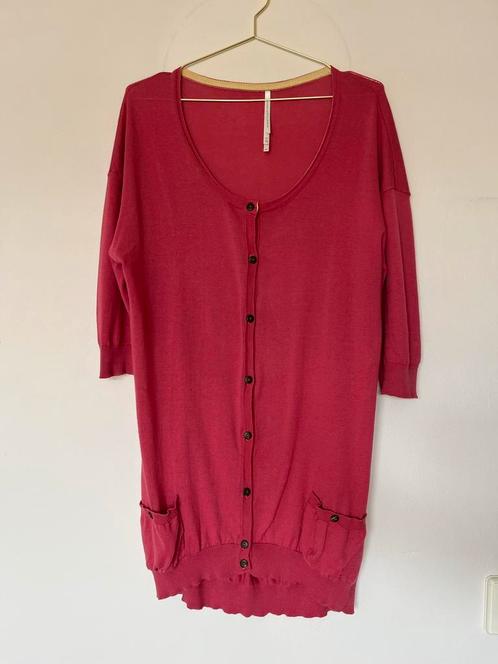Studio Jux 36 Nepalees organic cotton lang roze vest, Kleding | Dames, Truien en Vesten, Zo goed als nieuw, Maat 36 (S), Roze