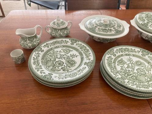 Indian Tree Engels servies groen wit, Antiek en Kunst, Antiek | Servies los, Ophalen