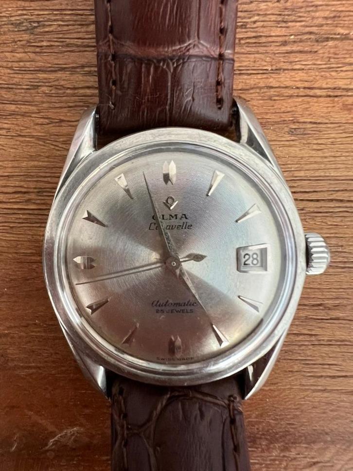 Vintage olma 'polerouter' Caravelle, Sieraden, Tassen en Uiterlijk, Horloges | Antiek, Polshorloge, Overige merken, Staal, 1960 of later