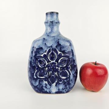 Oost-Duitse Fat Lava vaas door Strehla blauw 1271 beschikbaar voor biedingen