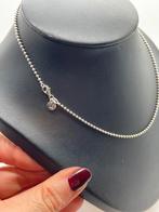 B372 Prachtige zilveren ketting balletjes 41 cm, Ophalen of Verzenden, X, Zilver, Zilver