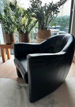 Leolux Carabas fauteuil - Zwart leer, Ophalen of Verzenden, Gebruikt, Leer, 75 tot 100 cm