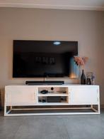 Witte metalen televisie meubel, Ophalen, Zo goed als nieuw, 25 tot 50 cm, Minder dan 100 cm