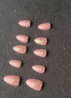Roze nepnagels met stippen en sterren, Nieuw, Ophalen of Verzenden, Toebehoren, Handen en Nagels