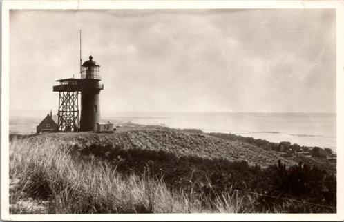Vlieland - Vuurtoren met dorp (1954), Verzamelen, Ansichtkaarten | Nederland, Gelopen, Waddeneilanden, 1940 tot 1960, Verzenden