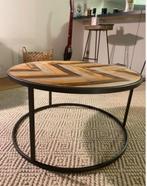 Gezocht: Visgraat Tafel, Huis en Inrichting, Tafels | Salontafels, Gebruikt, 50 tot 100 cm, Rond, Metaal