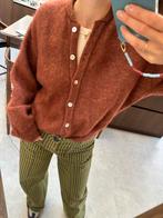 American vintage vest knit Mohair wol wool bruin herfst xs/s, Ophalen of Verzenden, Zo goed als nieuw, Maat 34 (XS) of kleiner