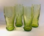 Vier mooie groene Coca cola glazen, Verzamelen, Glas en Borrelglaasjes, Ophalen of Verzenden, Zo goed als nieuw, Frisdrankglas