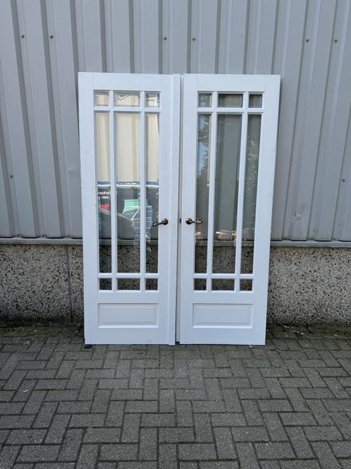 Werkelijk als nieuw setje ensuitedeuren met facetglas, Doe-het-zelf en Verbouw, Deuren en Horren, Zo goed als nieuw, Binnendeur