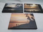 3 tropische strand canvas schilderijtjes, Ophalen of Verzenden, Zo goed als nieuw, Minder dan 50 cm