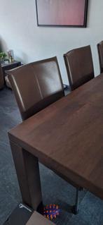 eetkamer stoelen, Huis en Inrichting, Stoelen, Ophalen, Gebruikt, Overige kleuren, Leer
