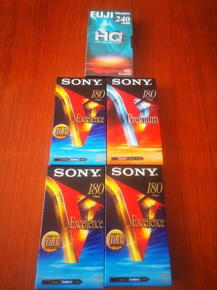 Fuji VHS videoband FUJI Hi8 cassette +4 SONY VHS Excellence, Cd's en Dvd's, VHS | Film, Nieuw in verpakking, Alle leeftijden, Ophalen of Verzenden