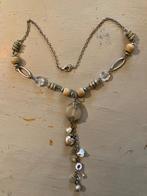 Vintage retro medaillon ketting zilverkleurig collier boho, Overige materialen, Verstelbaar, Ophalen of Verzenden, Zo goed als nieuw