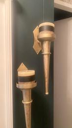 Twee muur kandelaars, Huis en Inrichting, Woonaccessoires | Kandelaars en Kaarsen, Ophalen of Verzenden, Zo goed als nieuw, Metaal