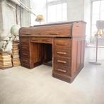 Vintage houten Amerikaanse bureau met rolluik deur, Antiek en Kunst, Antiek | Meubels | Tafels, Ophalen
