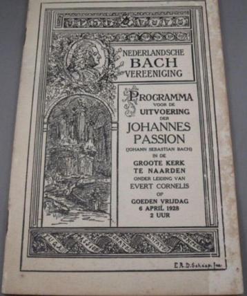 Boek: programmaboekje Johannes Passion 1928 beschikbaar voor biedingen