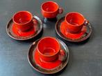 Retro Fat Lava koffiekopjes -schoteltjes gebruikt met chips, Ophalen