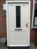 Voordeur met gietijzer rooster in kozijn., Ophalen, 80 tot 100 cm, 200 tot 215 cm, Glas
