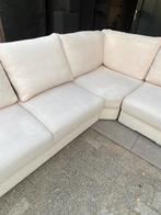 !!ACTIE!! GEBROKEN WITTE LUXE HOEKBANK, GRATIS LEVERING, Verzenden, Hoekbank, Metaal, Zo goed als nieuw