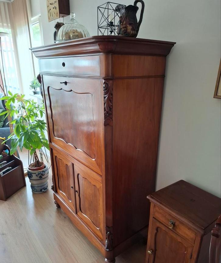 Mahonie Secratair met Klep, Huis en Inrichting, Kasten | Dressoirs, Ophalen
