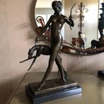 bronzen godin v jacht Diana m greyhound windhond, Ophalen of Verzenden