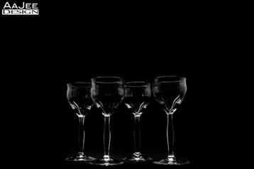 4 Antieke bitterglaasjes – Jugenstill – Art Deco – 1910–1920 beschikbaar voor biedingen