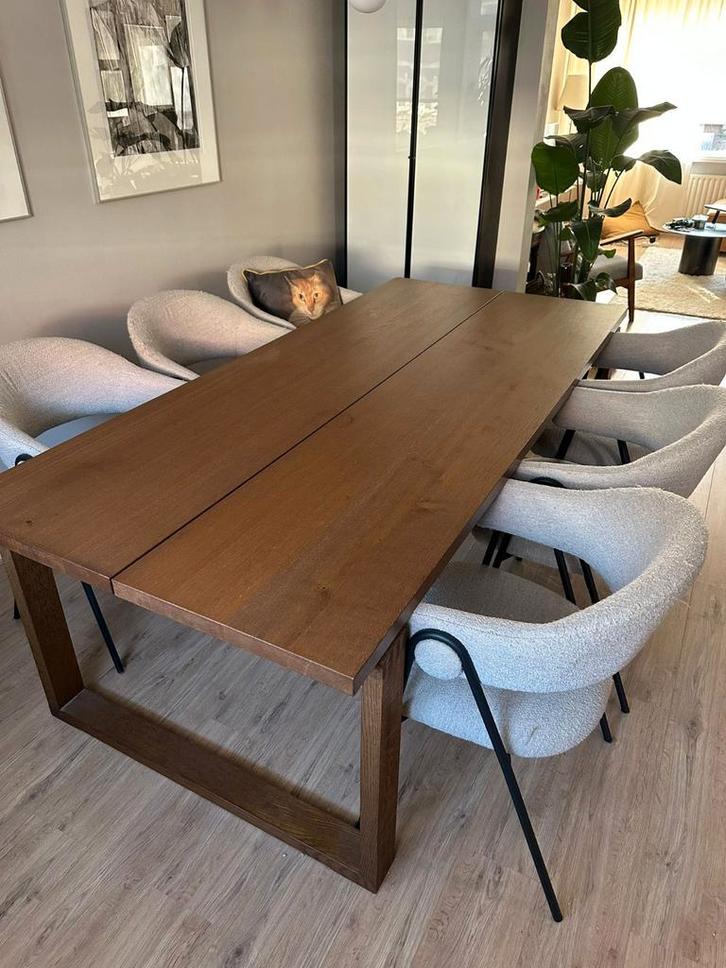 Eettafel eikenfineer Morbylanga IKEA 220x100 cm, Huis en Inrichting, Tafels | Eettafels, Gebruikt, 50 tot 100 cm, 200 cm of meer