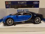 Bugatti Chiron blauw. of rood Bburago metal 1:18 KRD, Ophalen of Verzenden, Zo goed als nieuw, Auto, Bburago
