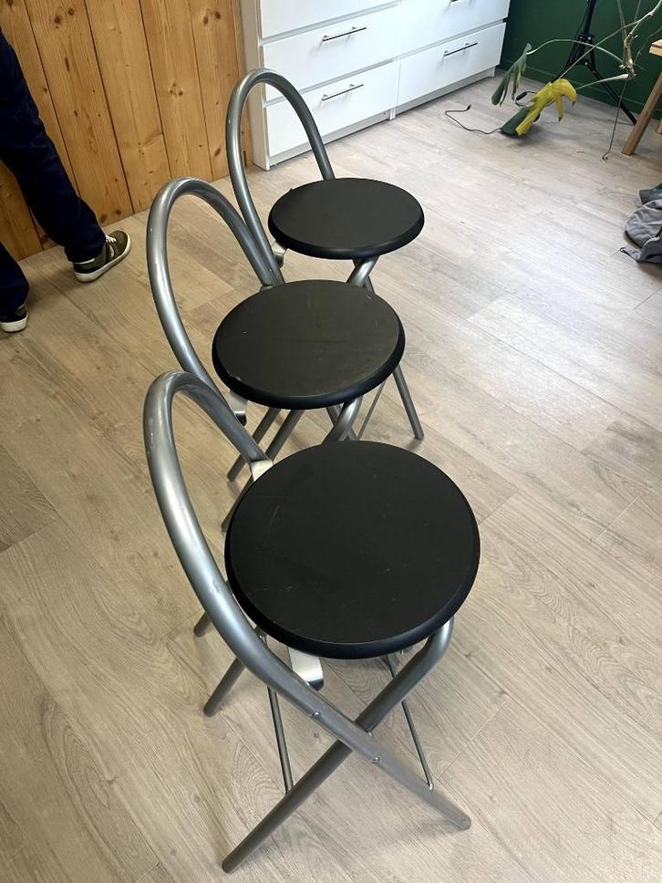 Barkrukken, Huis en Inrichting, Barkrukken, Gebruikt, 60 tot 90 cm, Kunststof, Metaal, 3 krukken, Ophalen