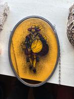 Vintage Glas-in-lood Plaquette Tamboer, Antiek en Kunst, Ophalen of Verzenden