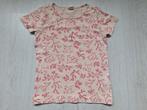 Crème t-shirt met roze bloemen van HEMA, maat 122/128, Meisje, Gebruikt, Ophalen of Verzenden, Shirt of Longsleeve