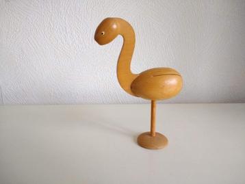 Vintage houten vogel, fantasievogel 15 cm hoog 8 cm breed beschikbaar voor biedingen