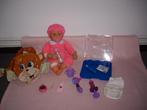 baby choy chou intetractief met koffertje  +acc, Ophalen of Verzenden, Zo goed als nieuw, Babypop
