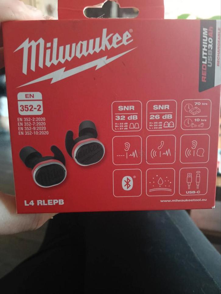 Milwaukee L4 RLEPB Gehoorbescherming Bluetooth Nieuw!!, Doe-het-zelf en Verbouw, Gehoorbeschermers, Nieuw, Bluetooth, Ophalen