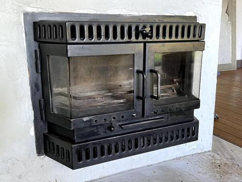 Edel-Fire inbouw hout kachel met dubbele deurtjes, Huis en Inrichting, Kachels, Gebruikt, Inbouw, Houtkachel, Hout, Ophalen