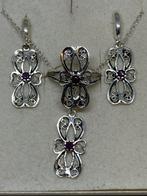 Zilveren setje met robijn ( zilver 925 ), Nieuw, 5646JA, Info@zilverenedelstenen.nl, Met edelsteen