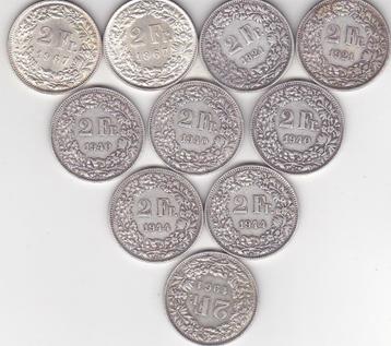 2 FRANKEN SWITSERLAND Zilver beschikbaar voor biedingen