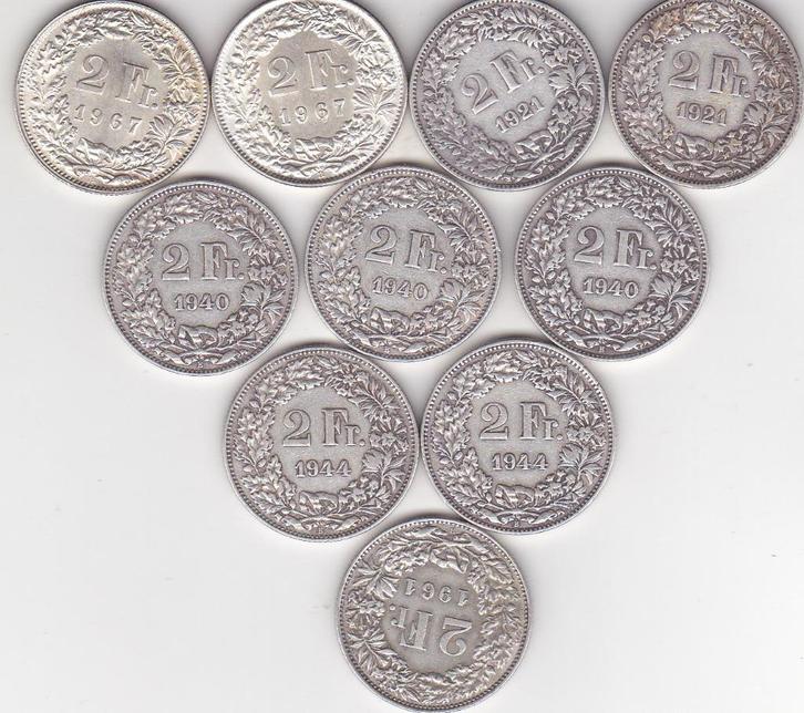 2 FRANKEN SWITSERLAND Zilver, Postzegels en Munten, Munten | Nederland, Vóór koninkrijk, Zilver, Ophalen of Verzenden