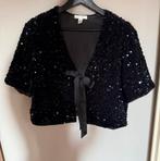 H&M pailletten top met strik, Kleding | Dames, Verzenden, Zo goed als nieuw, Maat 38/40 (M), Zwart