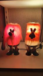 Vintage retro schemerlamp trol holbewoner 2x, Huis en Inrichting, Lampen | Tafellampen, Ophalen, Gebruikt, Minder dan 50 cm