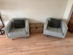 Twee mooie grijs/groene fauteuils, Huis en Inrichting, Fauteuils, Ophalen of Verzenden, Zo goed als nieuw, 75 tot 100 cm, 50 tot 75 cm