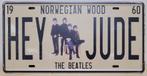 The Beatles hey jude license plate reclamebord van metaal, Verzamelen, Nieuw, Ophalen of Verzenden