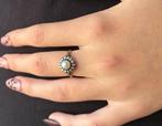 Diamanten parel 14k gouden antieke rozet dames ring zilver, Sieraden, Tassen en Uiterlijk, Antieke sieraden, Ophalen of Verzenden