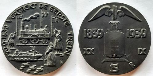 Penning Eeuwfeest NS VPK 1939, Postzegels en Munten, Penningen en Medailles, Brons, Nederland, Verzenden