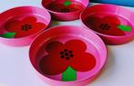 Vintage Lønborg little trays snacktrays/Lena & Al Eklund/'70, Ophalen of Verzenden, Gebruikt, Glas of Kopje