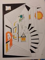 Abstracte Fantasie Tekening 13, Antiek en Kunst, Ophalen of Verzenden