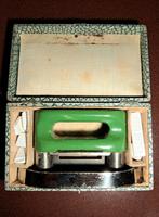 Ellipsoïdisch reisstrijkijzer,  Metaboutje, met metablokjes, Ophalen of Verzenden