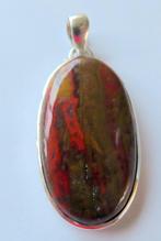 Koopje! Zilveren hanger (no 18) met seam agaat, incl verzen, Sieraden, Tassen en Uiterlijk, Kettinghangers, Verzenden, Zo goed als nieuw