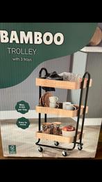 Bamboo trolley met wieltjes nieuw!, Ophalen, Nieuw