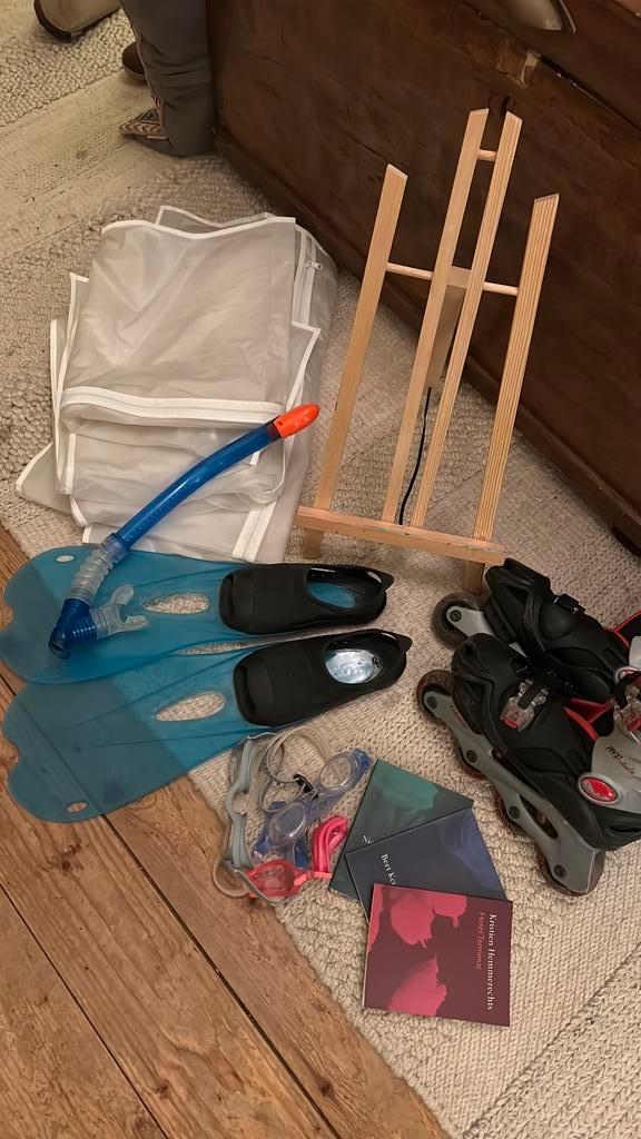 Gratis skeelers flippers snorkel zwembrillen dekbed hoezen, Diversen, Rommelmarktspullen, Gebruikt, Ophalen of Verzenden